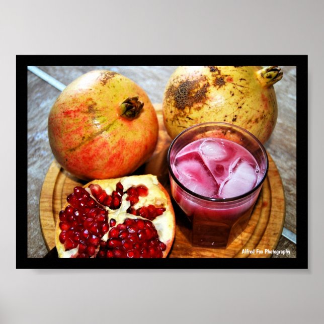 Granatäpple Frukt och Juice Poster (Framsidan)