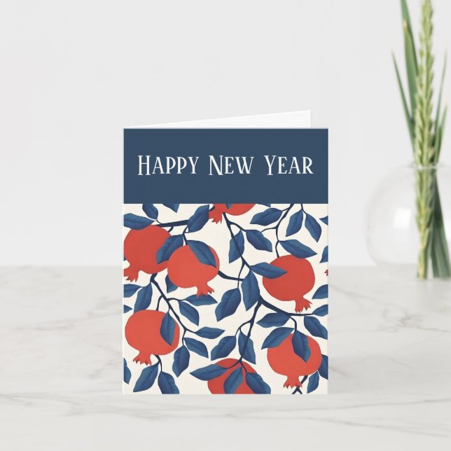 Granatäpple Gott nytt judiskt år Helgkort (Framsida)