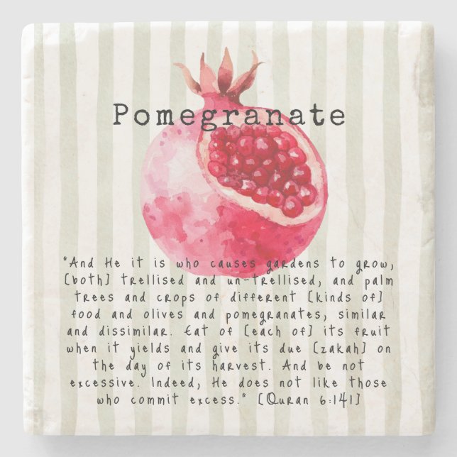 Granatäpple Koranvers Stenunderlägg (Framsidan)