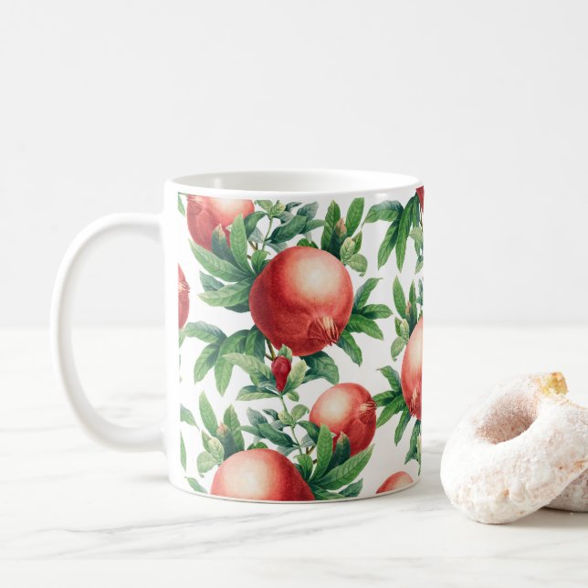 Granatäpple Mönster Kaffemugg (Med munk)