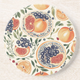 Granatäpple och citrus Mediterranean Sandstone Kus Underlägg