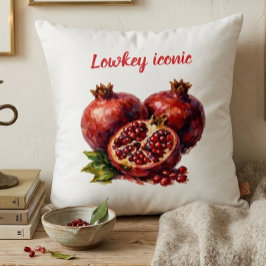 Granatäpple Röd Rik Oljemålning Estetisk Elegant Kudde