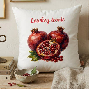 Granatäpple Röd Rik Oljemålning Estetisk Elegant Kudde
