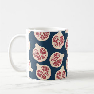 Granatäpple, sömlös mönster, bakgrund med pome kaffemugg