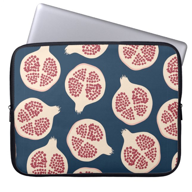 Granatäpple, sömlös mönster, bakgrund med pomeg laptop fodral (Framsidan)