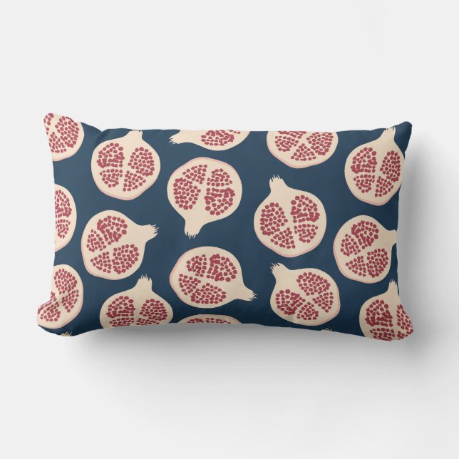Granatäpple, sömlös mönster, bakgrund med pomeg lumbarkudde (Framsida)