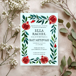 granatäpplen Anpassningsbar Fladdermus Pub Mitzvah Inbjudningar