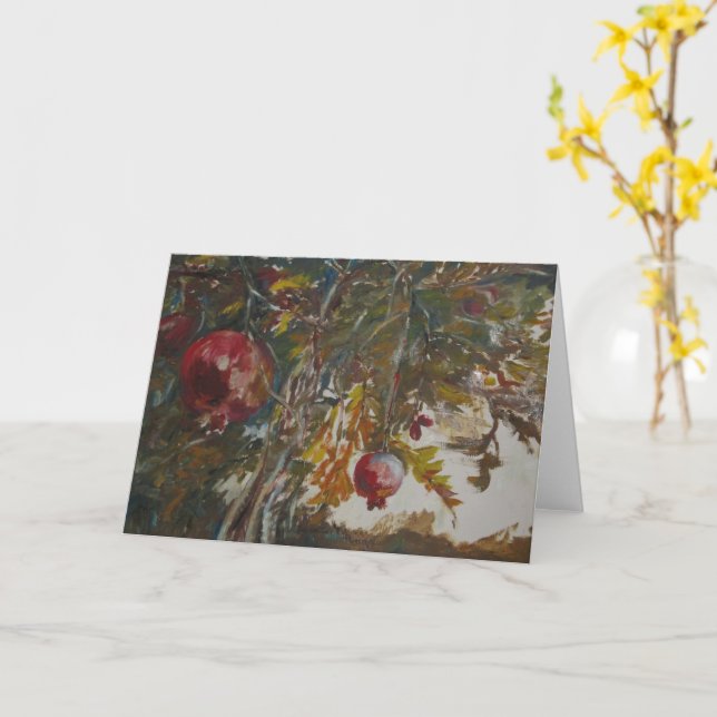 Granatmålning Kort (Gul blomma)