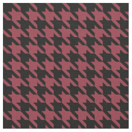 Granatrött och svart Houndstooth Tyg