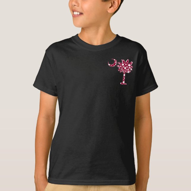 Granatrött pricker den fick- palmettoen tee shirt (Framsida)