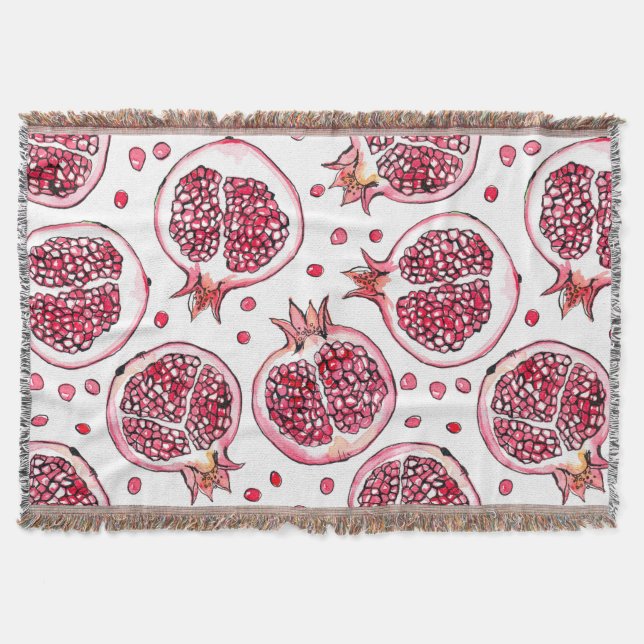 Granatvattenfärg och bläck mönster filt (Framsidan)