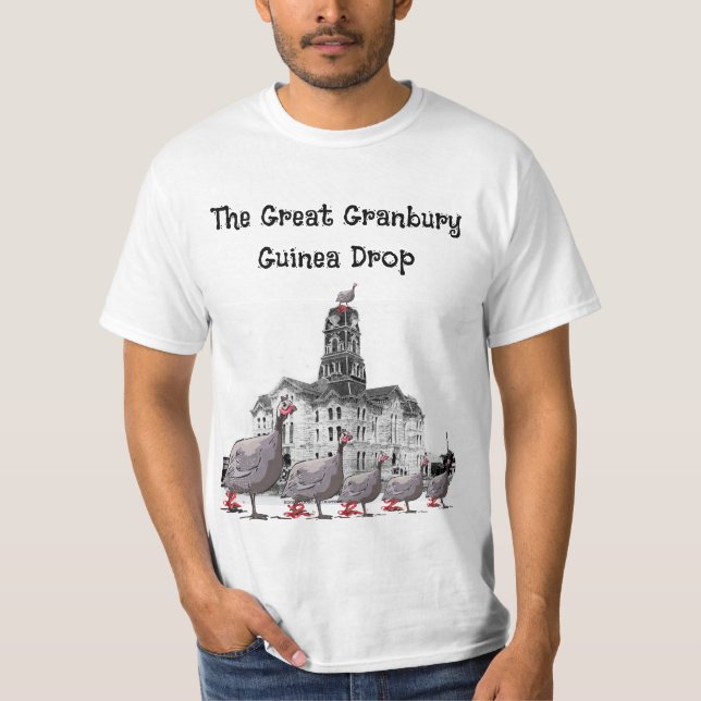 Granbury Texas Guinea Drop T-Shirt (Framsida)