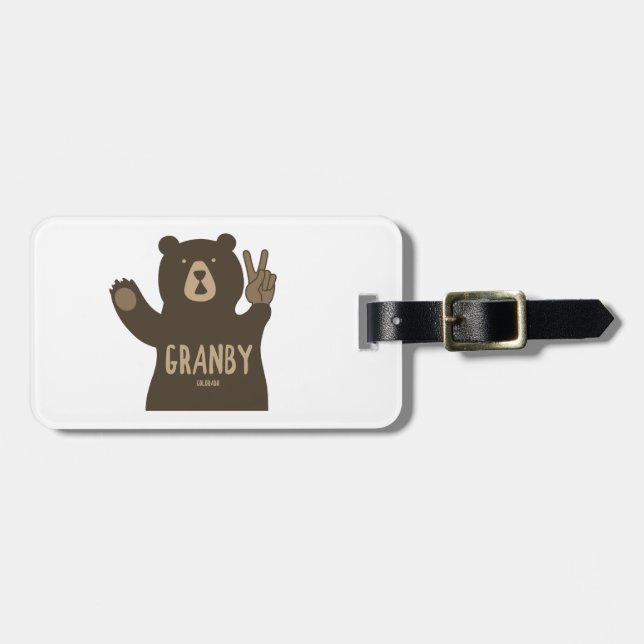 Granby Colorado Peace Bear Bagagebricka (Horisontell Framsida)