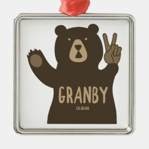 Granby Colorado Peace Bear Julgransprydnad Metall