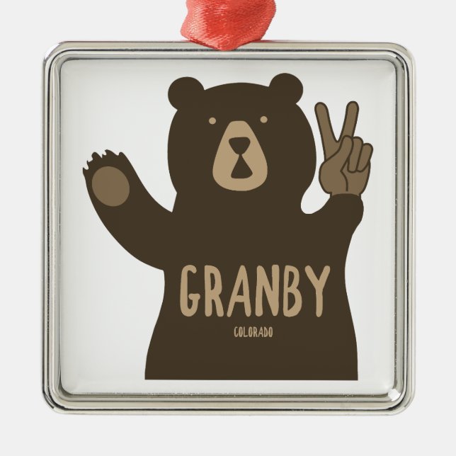 Granby Colorado Peace Bear Julgransprydnad Metall (Framsidan)