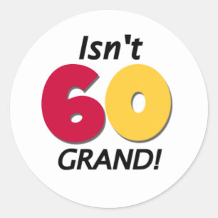 Grand 60 Birthday Runt Klistermärke