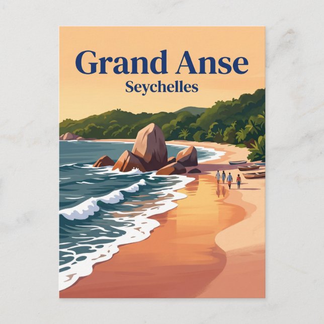 Grand Anse, La Digue Seychellerna Vykort (Framsida)