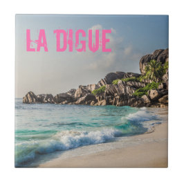 Grand Anse Seychelles La Digue Beach-gåva Kakelplatta