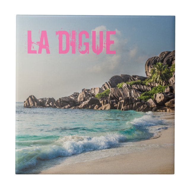 Grand Anse Seychelles La Digue Beach-gåva Kakelplatta (Framsidan)