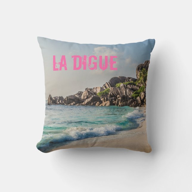 Grand Anse Seychelles La Digue Beach-gåva Kudde (Framsida)