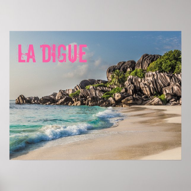 Grand Anse Seychelles La Digue Beach-gåva Poster (Framsidan)