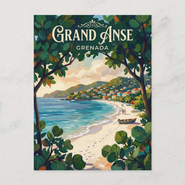 Grand Anse-stranden Grenada Vykort (Framsida)