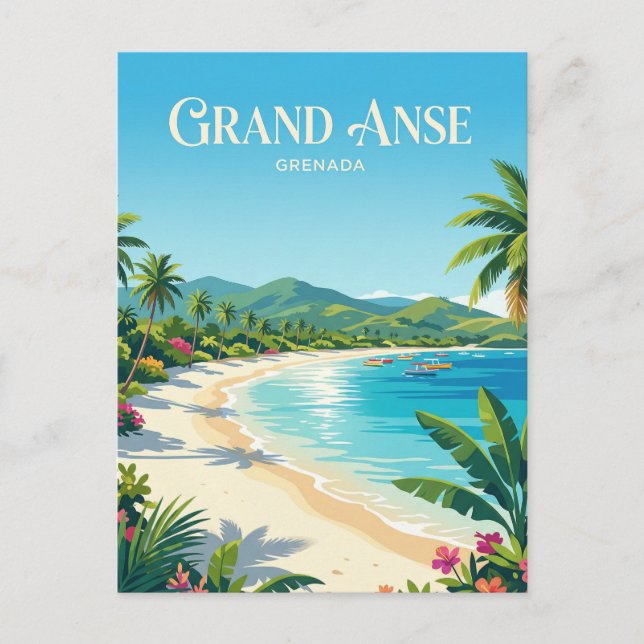 Grand Anse-stranden Grenada Vykort (Framsida)