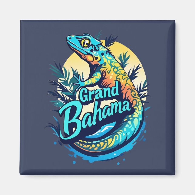 Grand Bahama Caribbean Gecko Magnet (Framsidan)