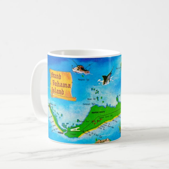 Grand Bahama Island Karta Mugg (Framsida vänster)