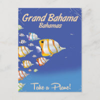 Grand Bahama Vintage Tropisk fisk reseresaaffisch