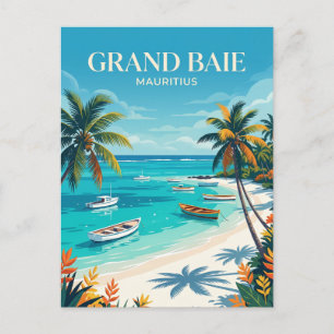 Grand Baie Allmänna Strand Mauritius Vykort