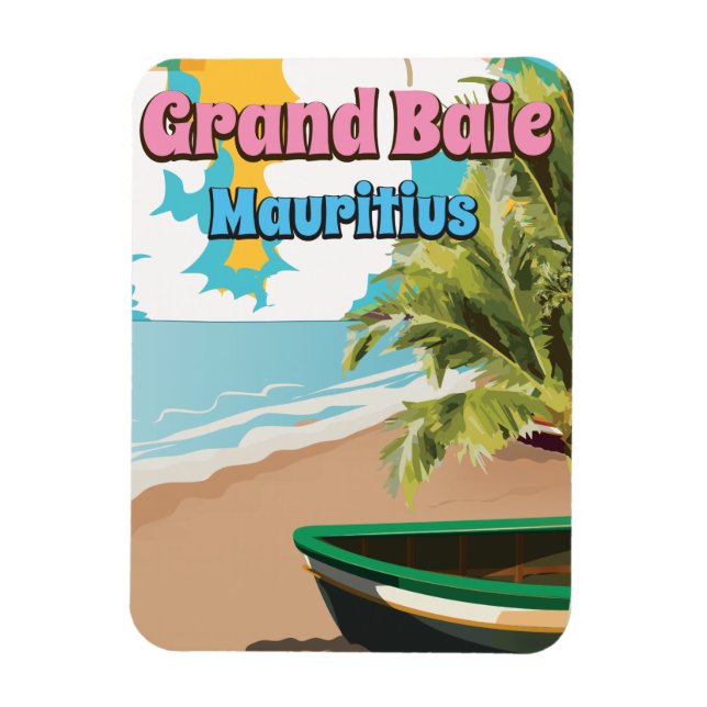 Grand Baie Mauritius vintage-resoraffisch. Magnet (Vertikal)