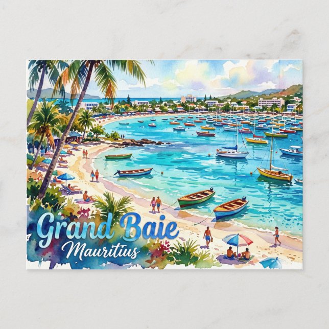 Grand Baie Public Beach Mauritius Vykort (Framsida)