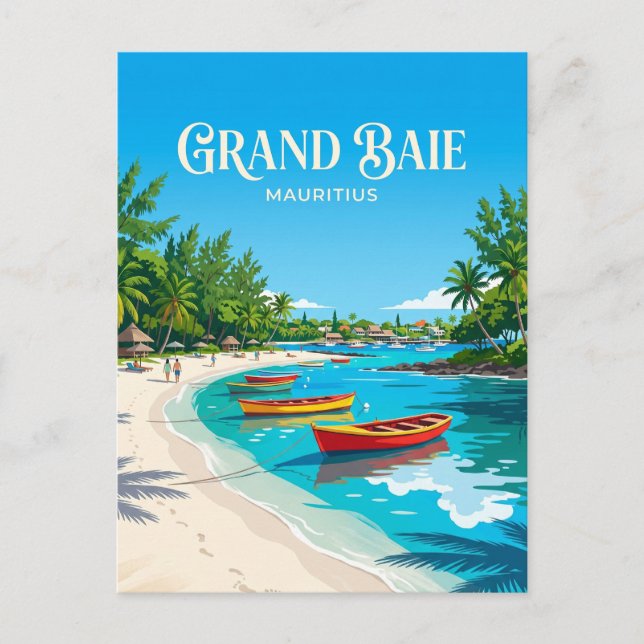 Grand Baie Public Beach Mauritius Vykort (Framsida)