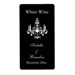 Grand Ballroom Bröllop Vin-etikett (svart) Fraktsedel