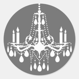 Grand Ballroom Sticker (grått) Runt Klistermärke