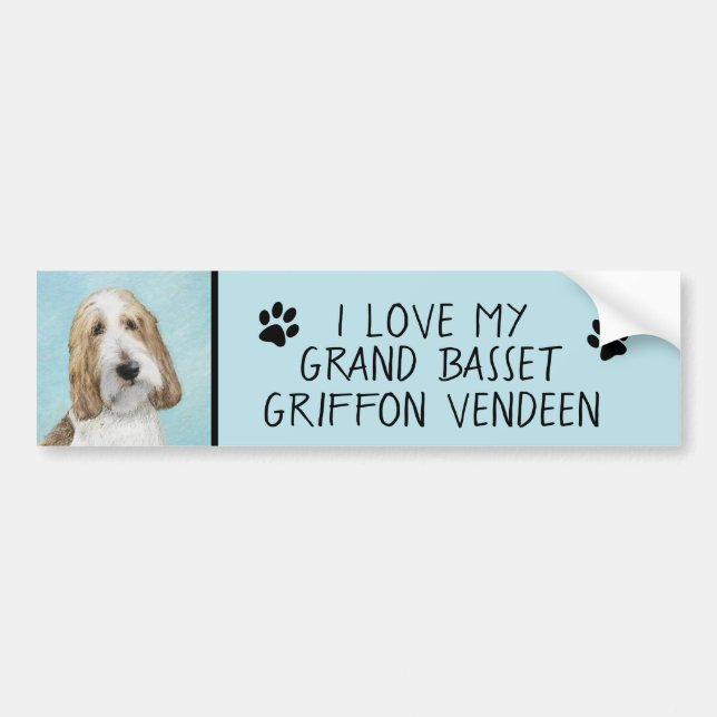 Grand Basset Griffon Vendeen - Original Hund Art Bildekal (Framsidan)