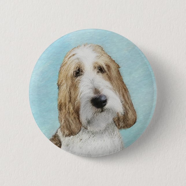 Grand Basset Griffon Vendeen - Original Hund Art Knapp (Framsida)
