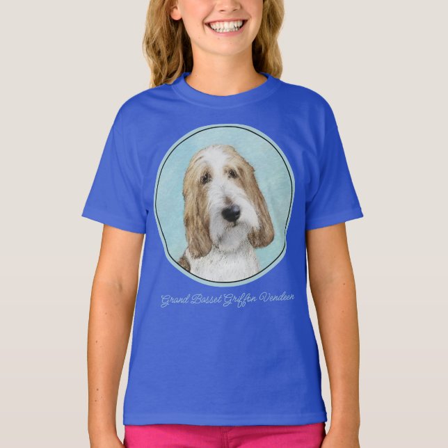 Grand Basset Griffon Vendeen - Original Hund Art T T Shirt (Framsida)