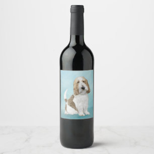 Grand Basset Griffon Vendeen - Original Hund Art Vinflaska Etikett
