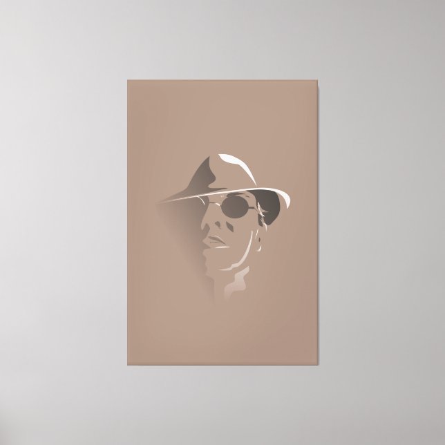 Grand Black&White Retro Ansikte Monochrome Tecknin Canvastryck (Framsida)