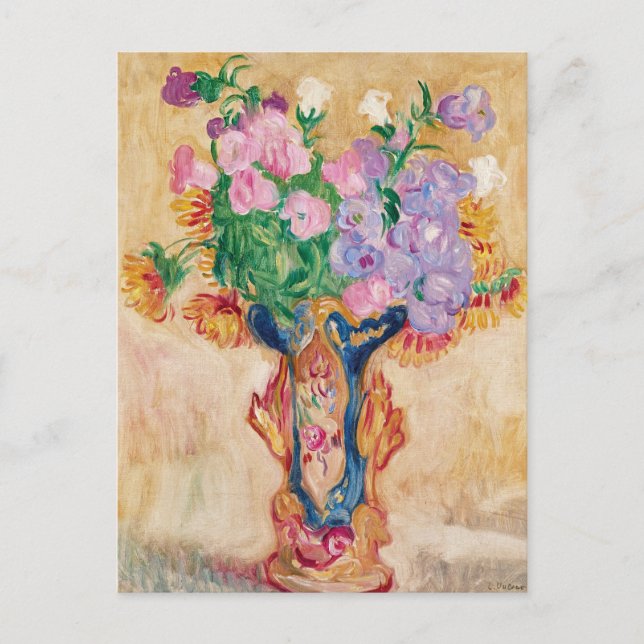 Grand Bouquet au Vas en Porcelaine | Louis Valtat Vykort (Framsida)