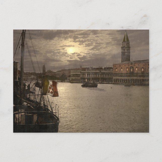 Grand Canal av Moonlight I, Venedig, Italien Vykort (Framsida)