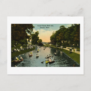 Grand Canal Belle Isle, Detroit, Michigan Vykort