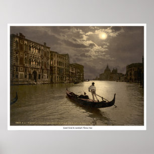 Grand Canal by moonlight, Venedig, Italien Poster