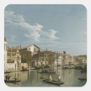 Grand Canal från Palazzo Flangini till Palazzo Bem Fyrkantigt Klistermärke