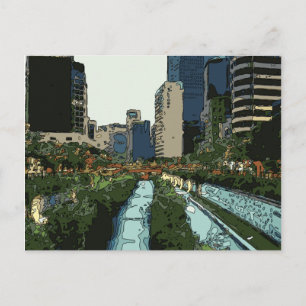 Grand Canal kväll i Hong Kong-staden Vykort
