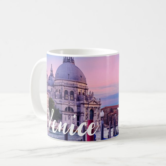 Grand Canal med gondolas och kyrkan i Venedig Kaffemugg (Framsida vänster)