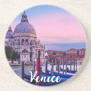 Grand Canal med gondolas och kyrkan i Venedig Underlägg