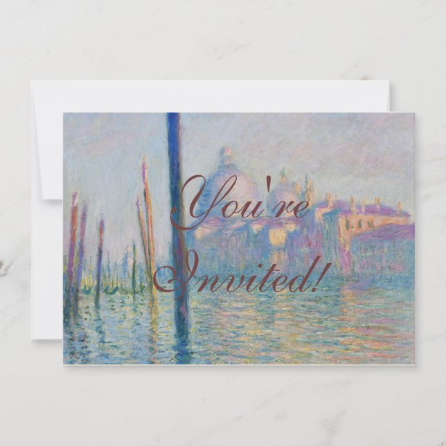 Grand Canal Monet Venedig Italien Classic Painting Inbjudningar (Framsida)